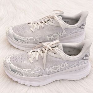 HOKA One One Stinson Men’s Running Gray White Cushion Athletic Sneakers Size 10